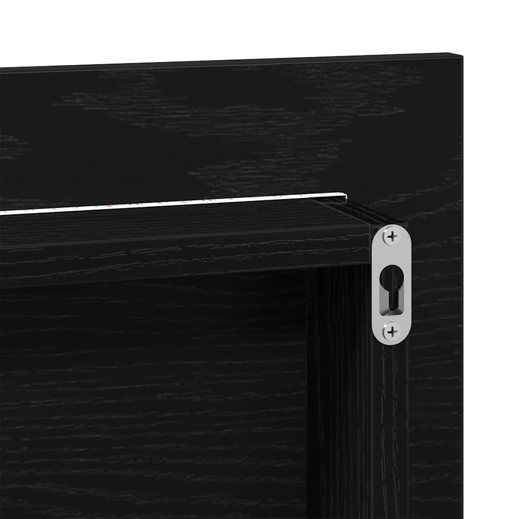 vidaXL Mirror Black oak 80 x 37 cm Glass and Engineered Wood