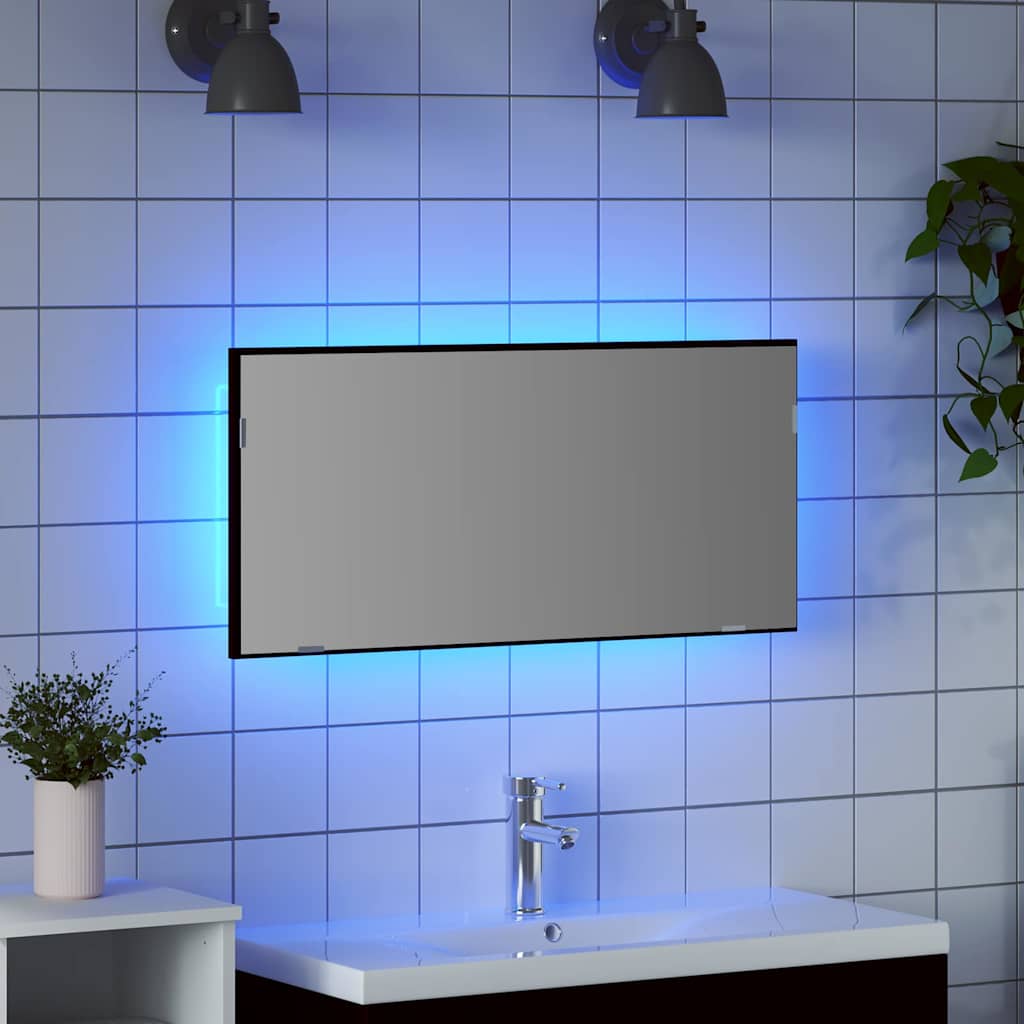 vidaXL Mirror Black oak 80 x 37 cm Glass and Engineered Wood