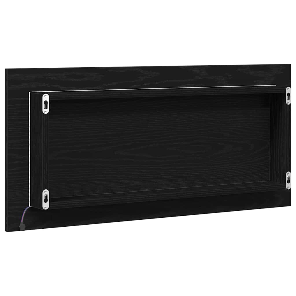 vidaXL Mirror Black oak 80 x 37 cm Glass and Engineered Wood