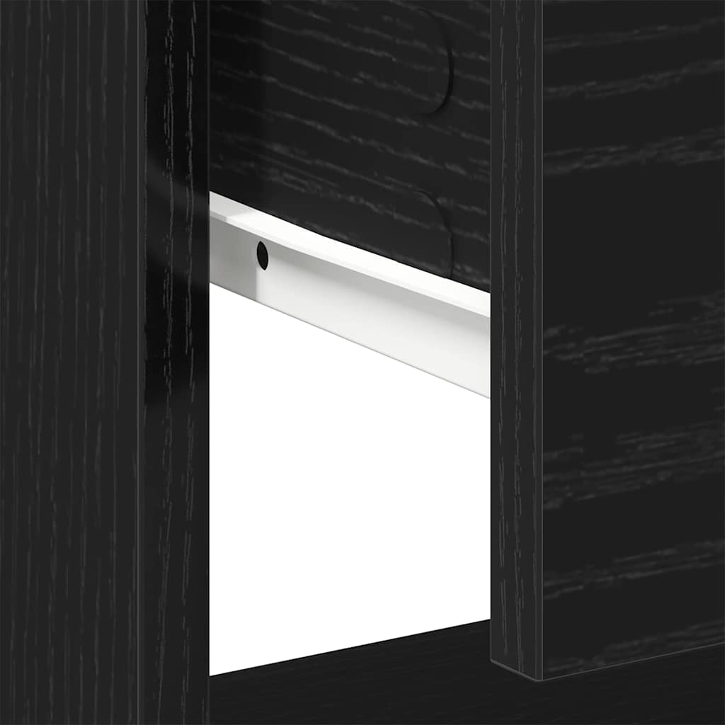 vidaXL Nightstand Black Oak 45 x 34 x 44 cm Engineered Wood