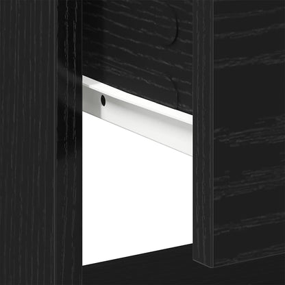 vidaXL Nightstand Black Oak 45 x 34 x 44 cm Engineered Wood