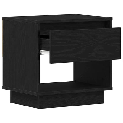 vidaXL Nightstand Black Oak 45 x 34 x 44 cm Engineered Wood
