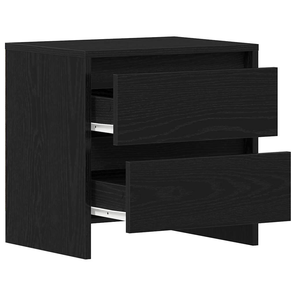 vidaXL Bedside Cabinet Black Oak 45 x 34 x 44.5 cm Engineered Wood