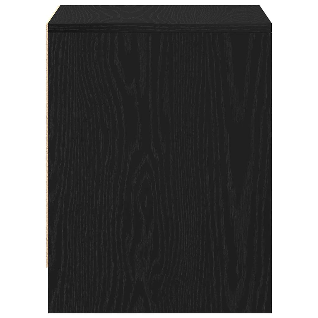 vidaXL Bedside Cabinet Black Oak 45 x 34 x 44.5 cm Engineered Wood