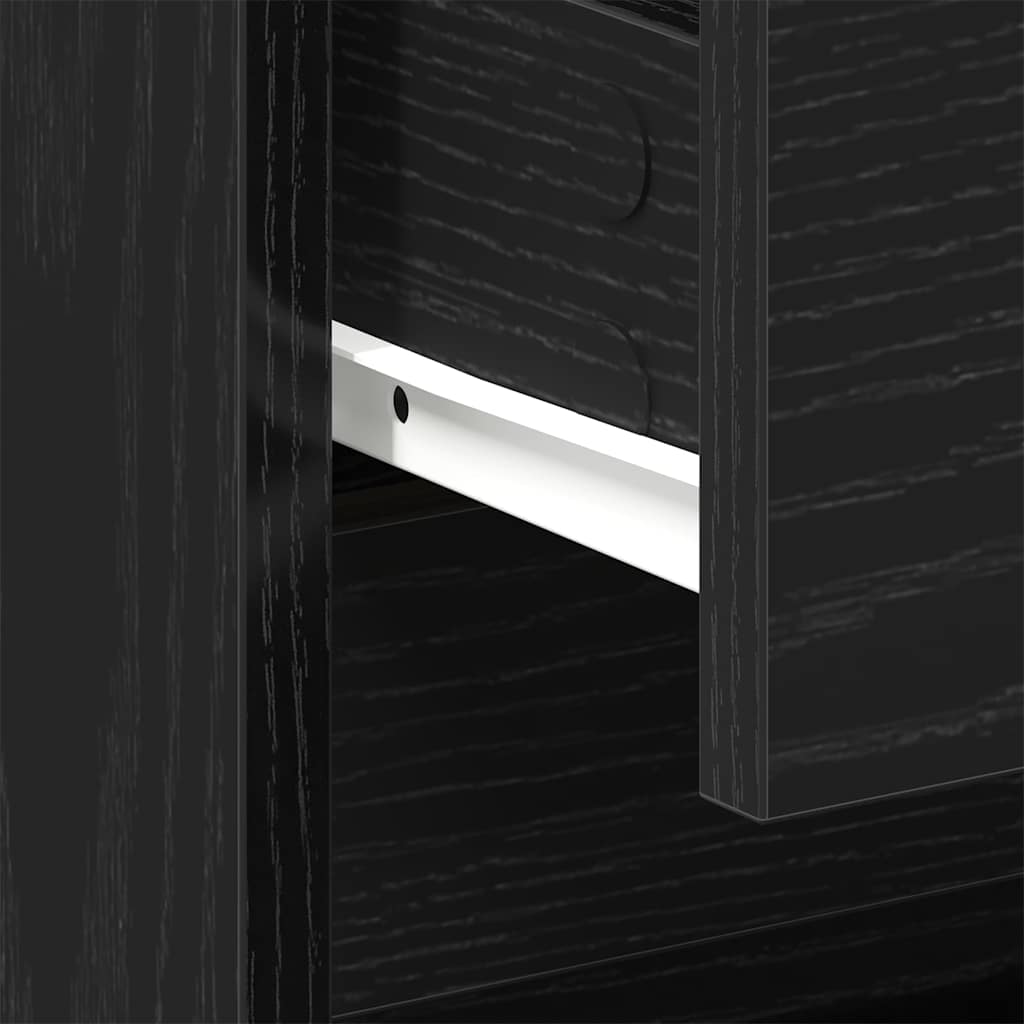 vidaXL Bedside Cabinet 2 pcs Black Oak 45 x 34 x 44.5 cm