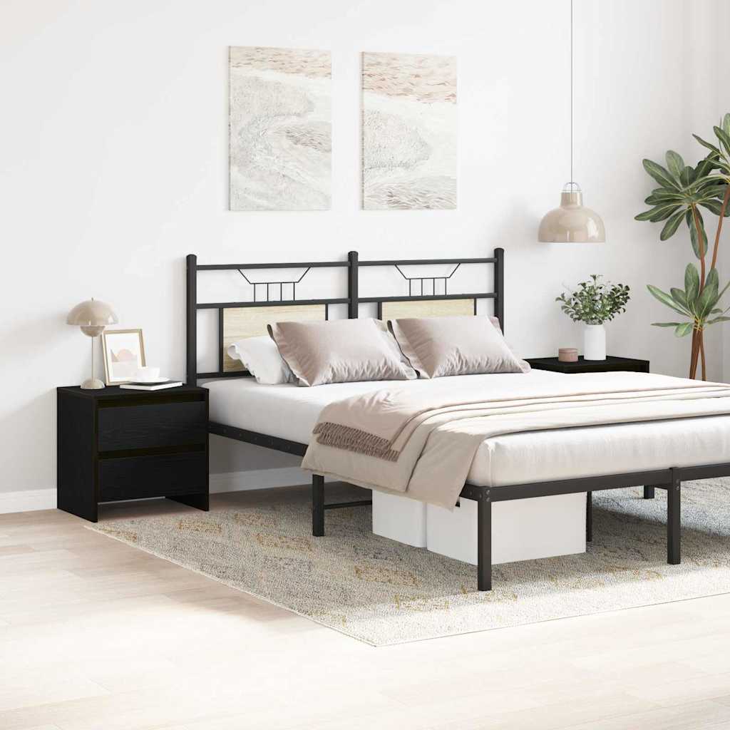 vidaXL Bedside Cabinet 2 pcs Black Oak 45 x 34 x 44.5 cm