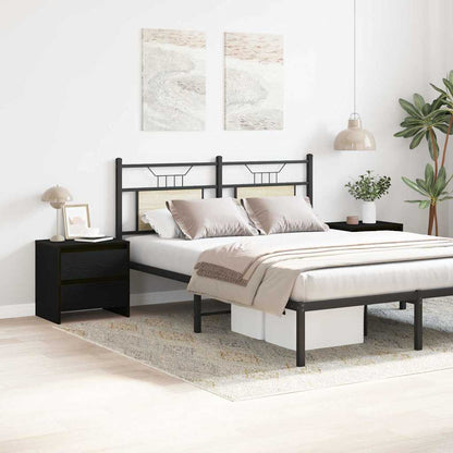 vidaXL Bedside Cabinet 2 pcs Black Oak 45 x 34 x 44.5 cm
