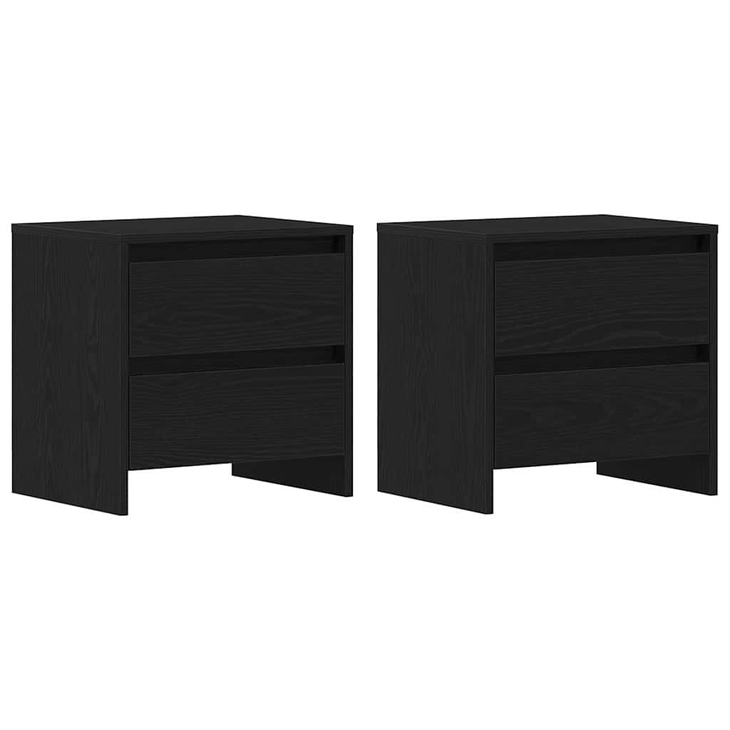 vidaXL Bedside Cabinet 2 pcs Black Oak 45 x 34 x 44.5 cm
