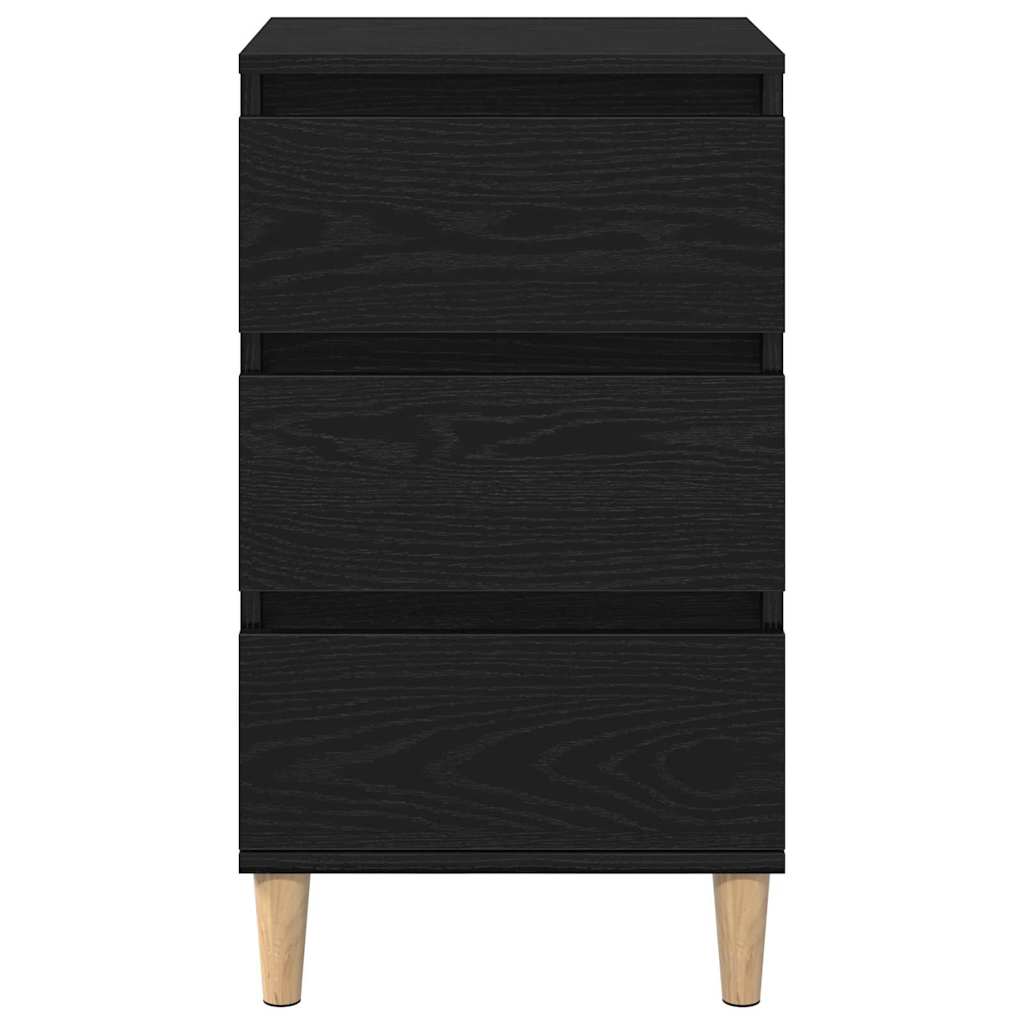 vidaXL Bedside Cabinet Black Oak 40 x 35 x 70 cm Engineered Wood