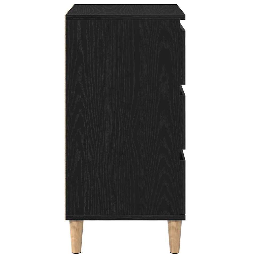 vidaXL Bedside Cabinet Black Oak 40 x 35 x 70 cm Engineered Wood