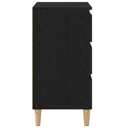vidaXL Bedside Cabinet Black Oak 40 x 35 x 70 cm Engineered Wood