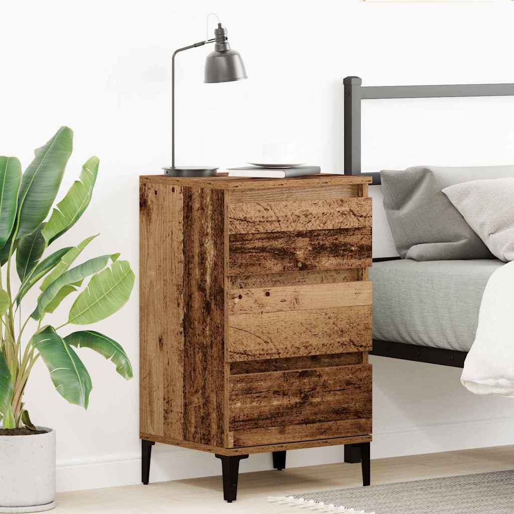 vidaXL Bedside Cabinet Old Wood 45 x 35 x 44 cm Engineered Wood