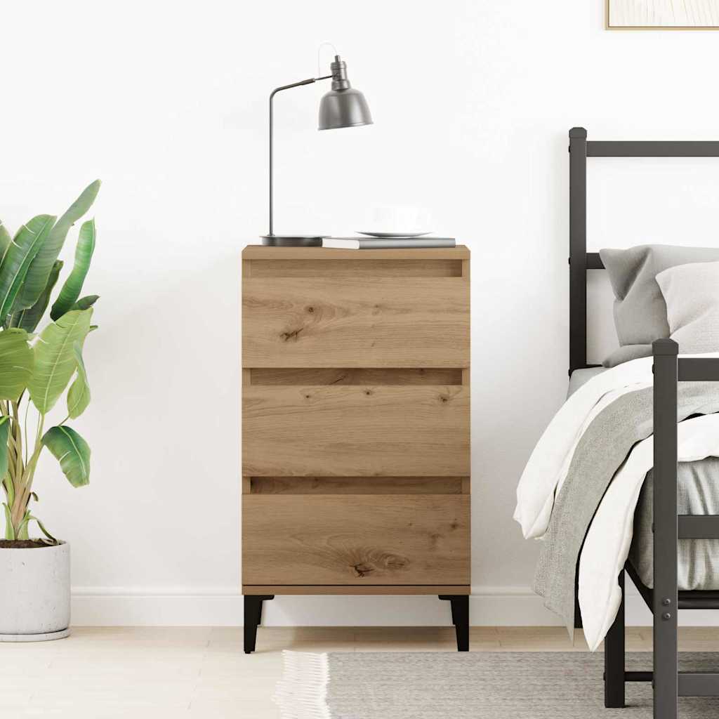 vidaXL Bedside Cabinet Artisan Oak 45 x 35 x 44 cm Engineered Wood