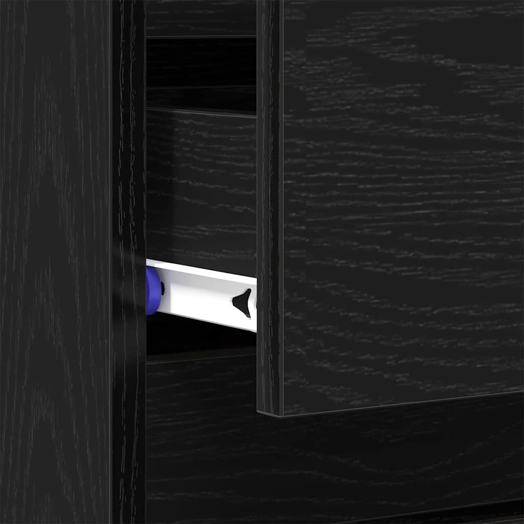 vidaXL Bedside Cabinet Black Oak 45 x 35 x 44 cm Engineered Wood