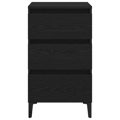 vidaXL Bedside Cabinet Black Oak 45 x 35 x 44 cm Engineered Wood