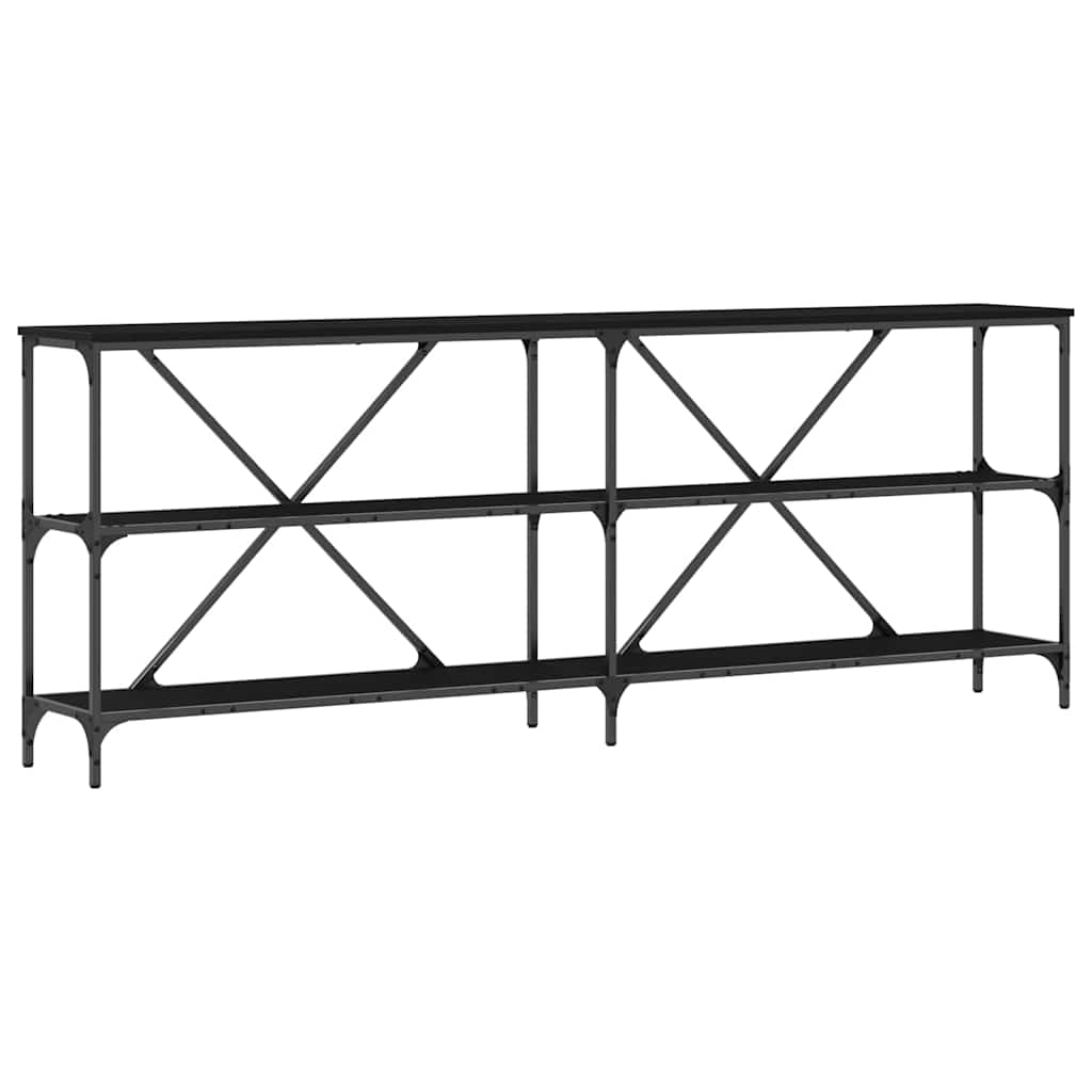 vidaXL Console Table Black Oak 200 x 30 x 75 cm Engineered Wood