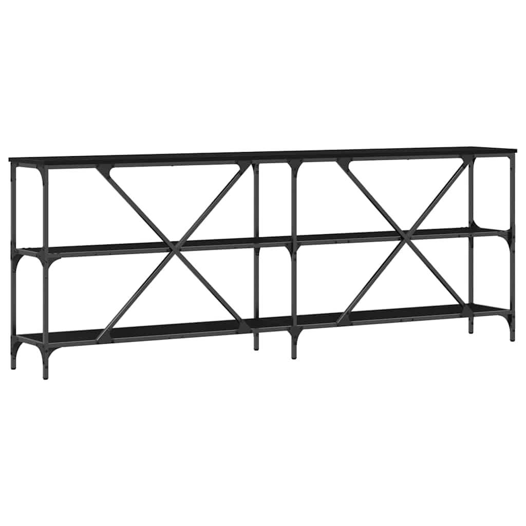 vidaXL Console Table Black Oak 200 x 30 x 75 cm Engineered Wood