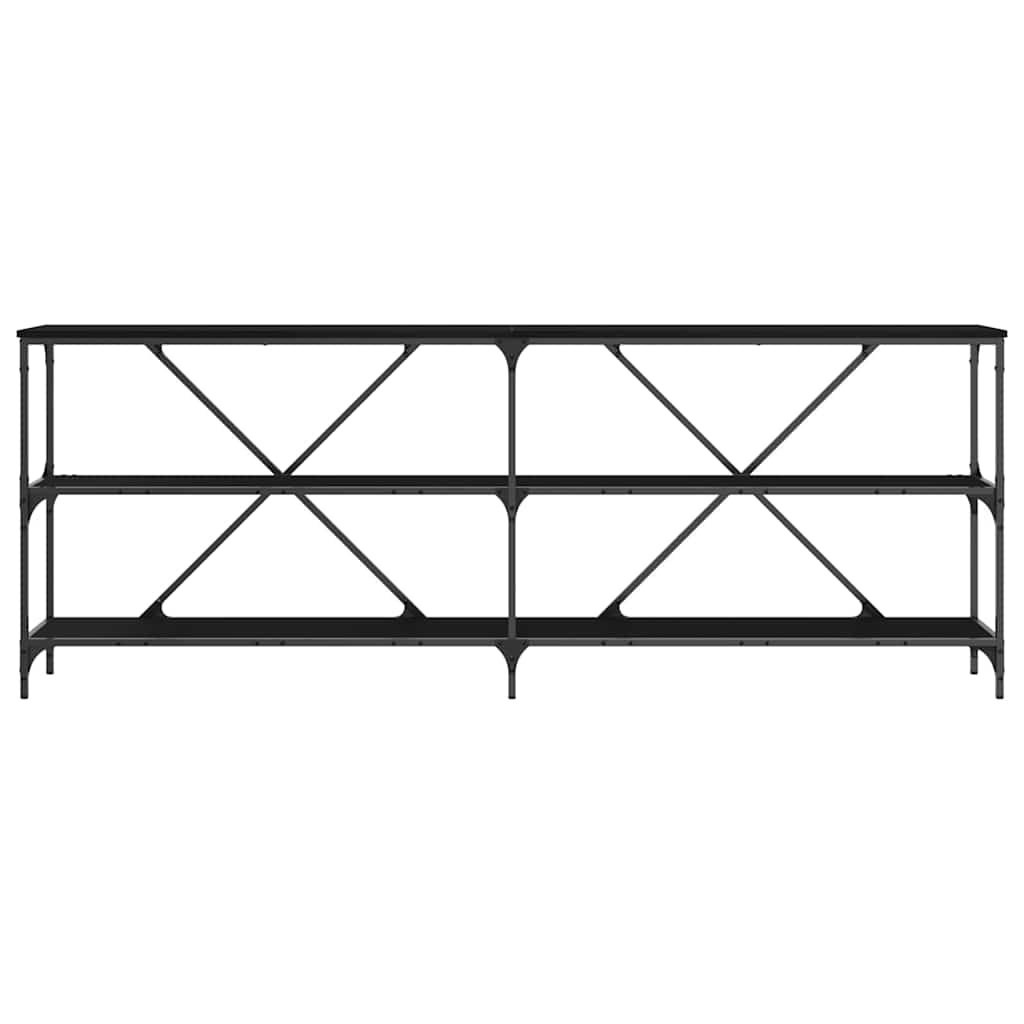 vidaXL Console Table Black Oak 200 x 30 x 75 cm Engineered Wood