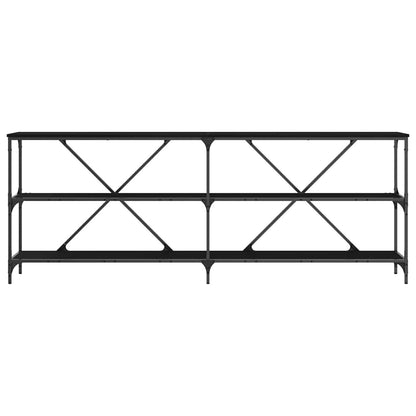 vidaXL Console Table Black Oak 200 x 30 x 75 cm Engineered Wood