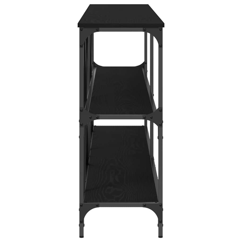 vidaXL Console Table Black Oak 200 x 30 x 75 cm Engineered Wood