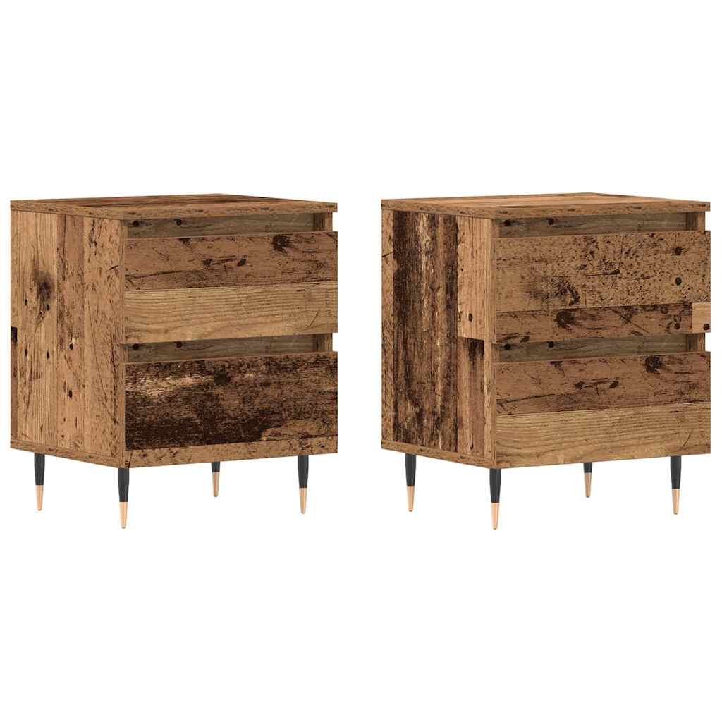 vidaXL Bedside Cabinet 2 pcs Old Wood 40 x 35 x 50 cm Engineered Wood