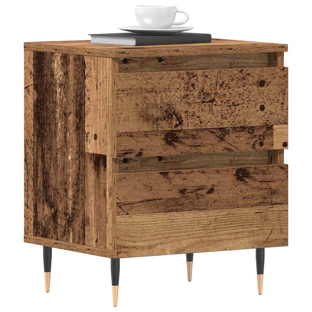 vidaXL Bedside Cabinet 2 pcs Old Wood 40 x 35 x 50 cm Engineered Wood