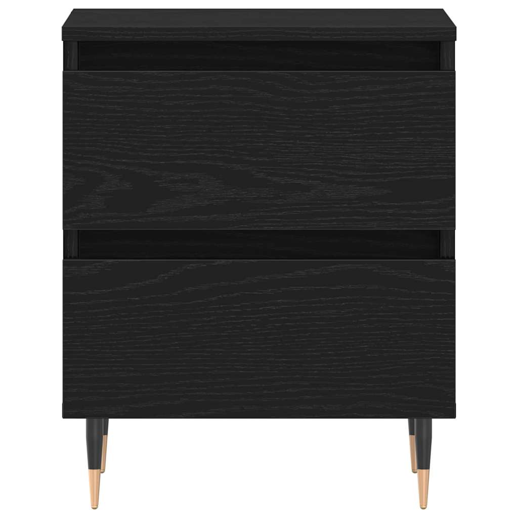 vidaXL Bedside Cabinet Black Oak 40 x 35 x 50 cm Engineered Wood