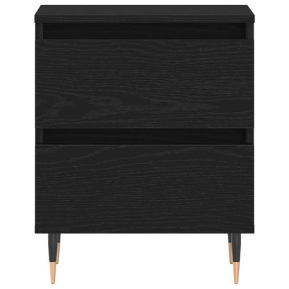 vidaXL Bedside Cabinet Black Oak 40 x 35 x 50 cm Engineered Wood