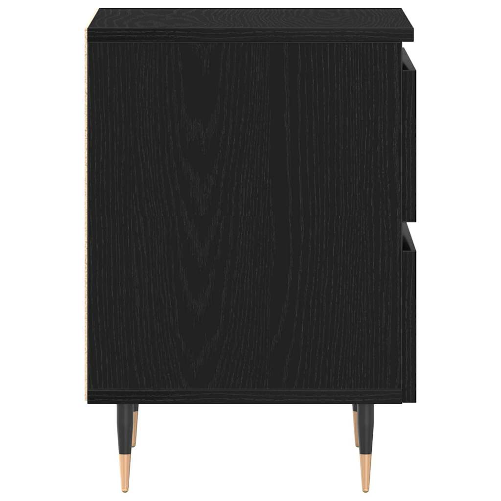 vidaXL Bedside Cabinet Black Oak 40 x 35 x 50 cm Engineered Wood