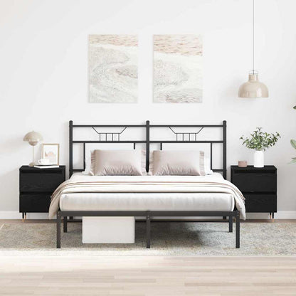 vidaXL Bedside Cabinet 2 pcs Black Oak 40 x 35 x 50 cm Engineered Wood
