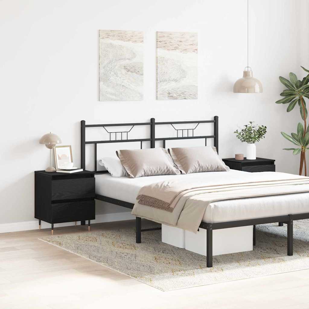vidaXL Bedside Cabinet 2 pcs Black Oak 40 x 35 x 50 cm Engineered Wood
