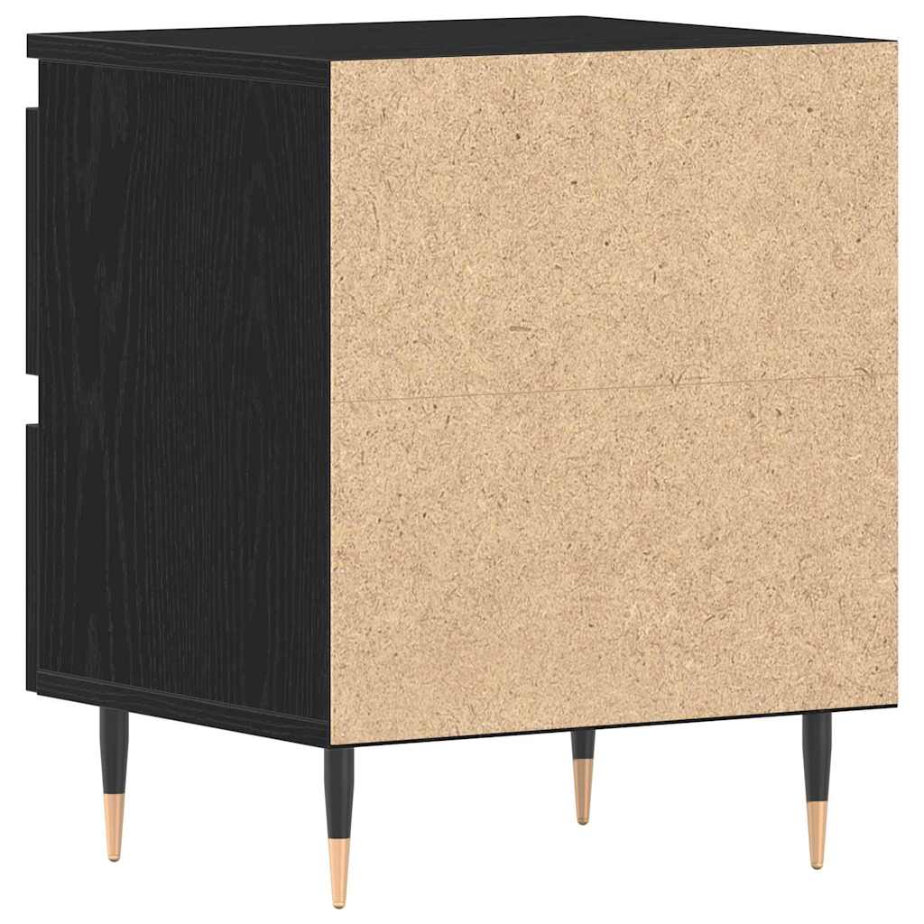 vidaXL Bedside Cabinet 2 pcs Black Oak 40 x 35 x 50 cm Engineered Wood