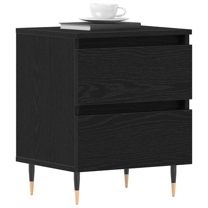 vidaXL Bedside Cabinet 2 pcs Black Oak 40 x 35 x 50 cm Engineered Wood