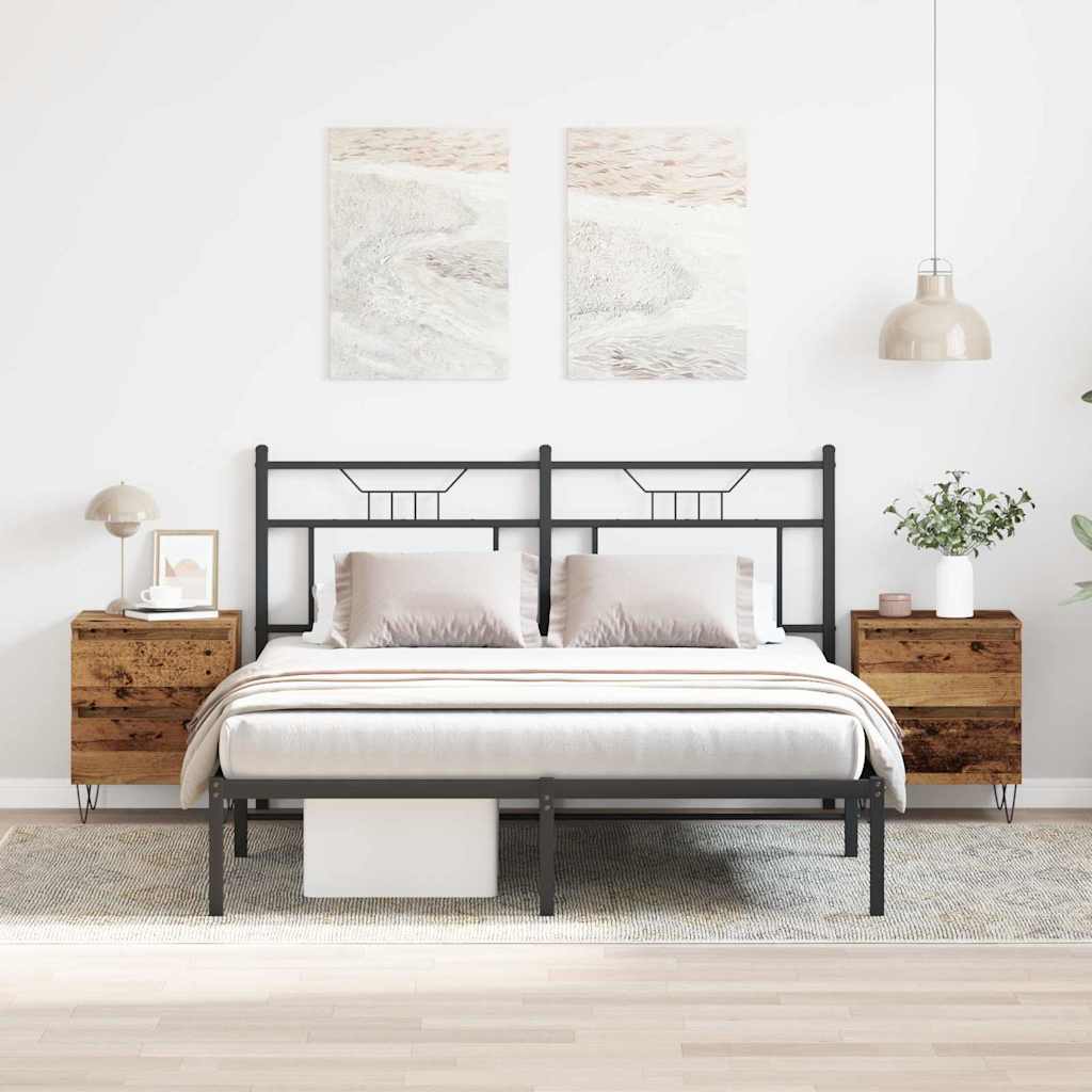 vidaXL Bedside Cabinet 2 pcs Old wood 40 x 35 x 50 cm Engineered Wood