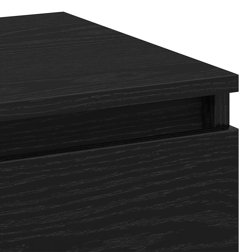 vidaXL Bedside Cabinet Black oak 40 x 35 x 50 cm Engineered Wood