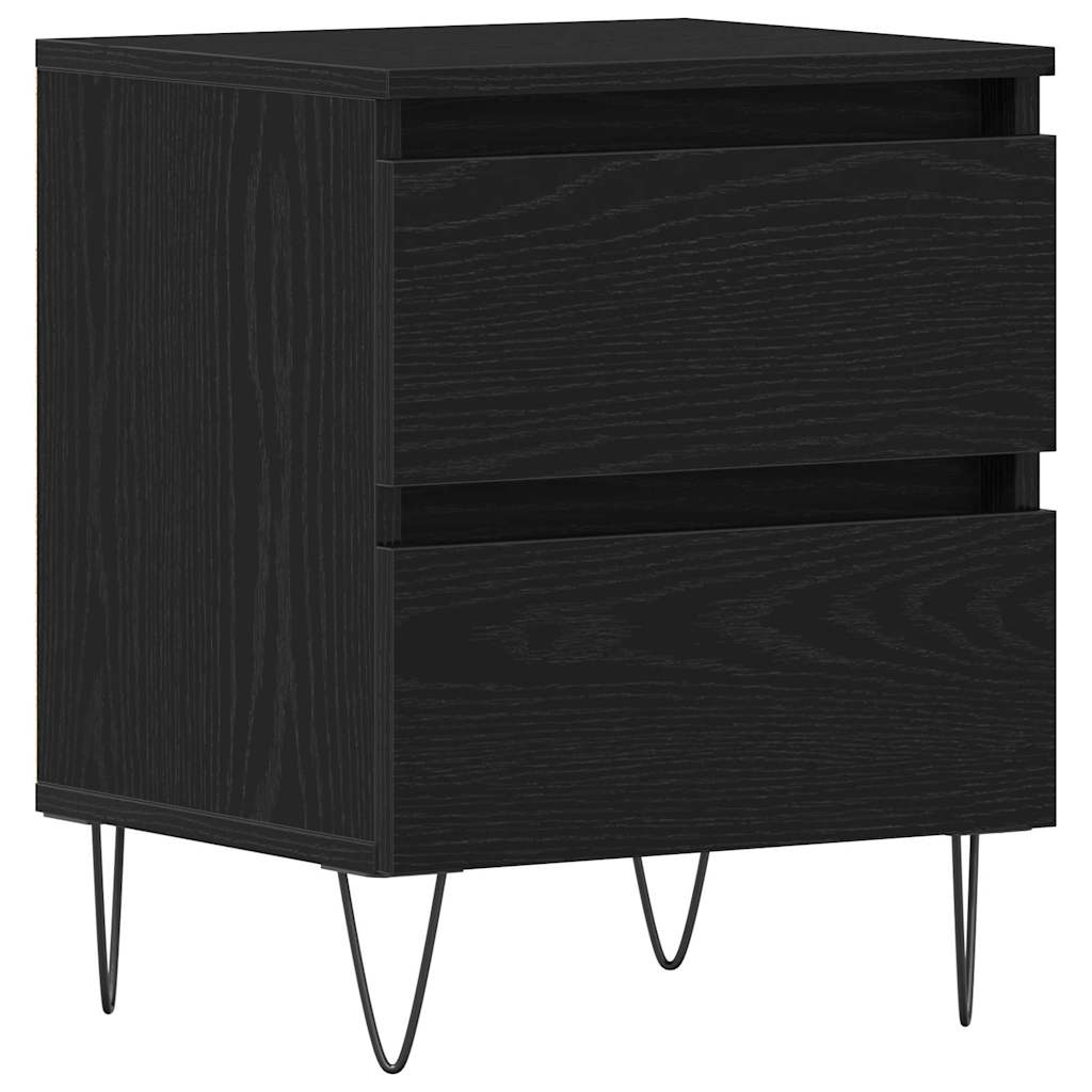 vidaXL Bedside Cabinet Black oak 40 x 35 x 50 cm Engineered Wood