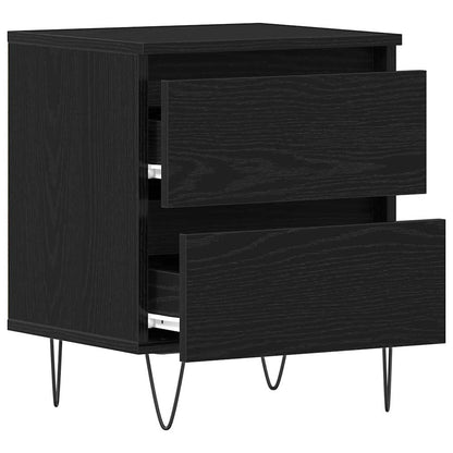 vidaXL Bedside Cabinet Black oak 40 x 35 x 50 cm Engineered Wood