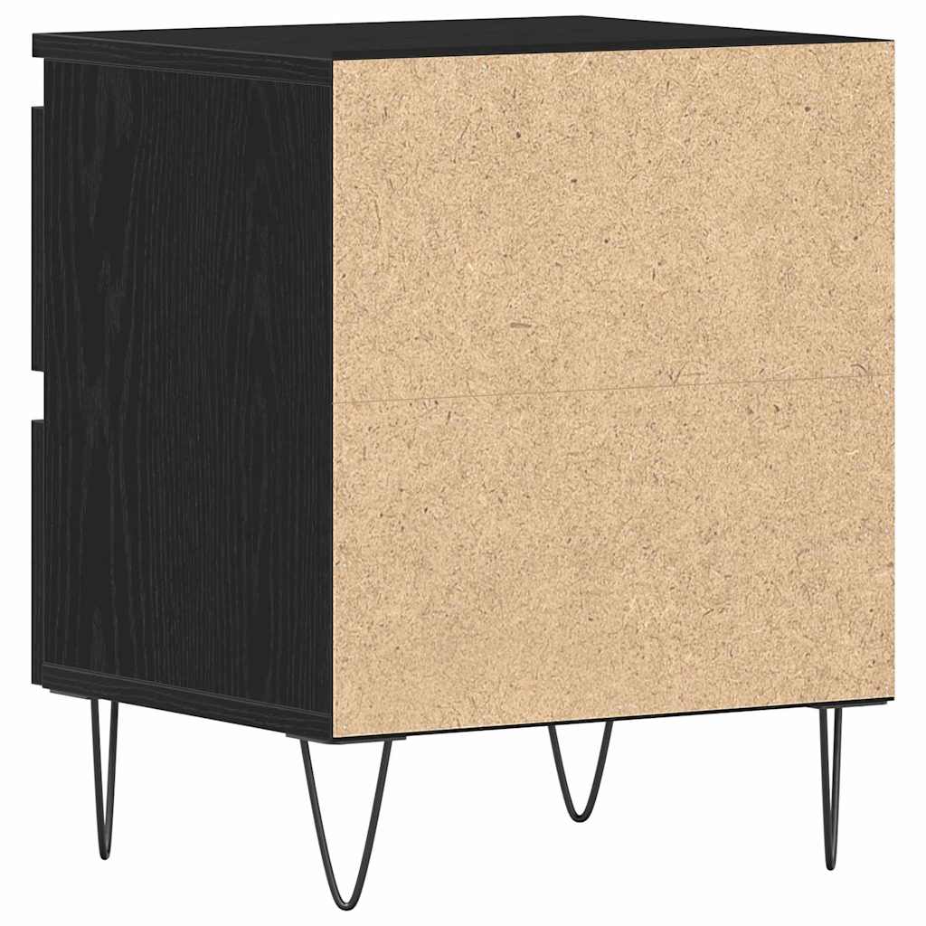 vidaXL Bedside Cabinet Black oak 40 x 35 x 50 cm Engineered Wood