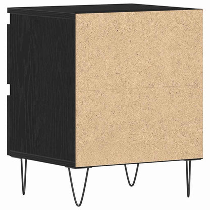 vidaXL Bedside Cabinet Black oak 40 x 35 x 50 cm Engineered Wood