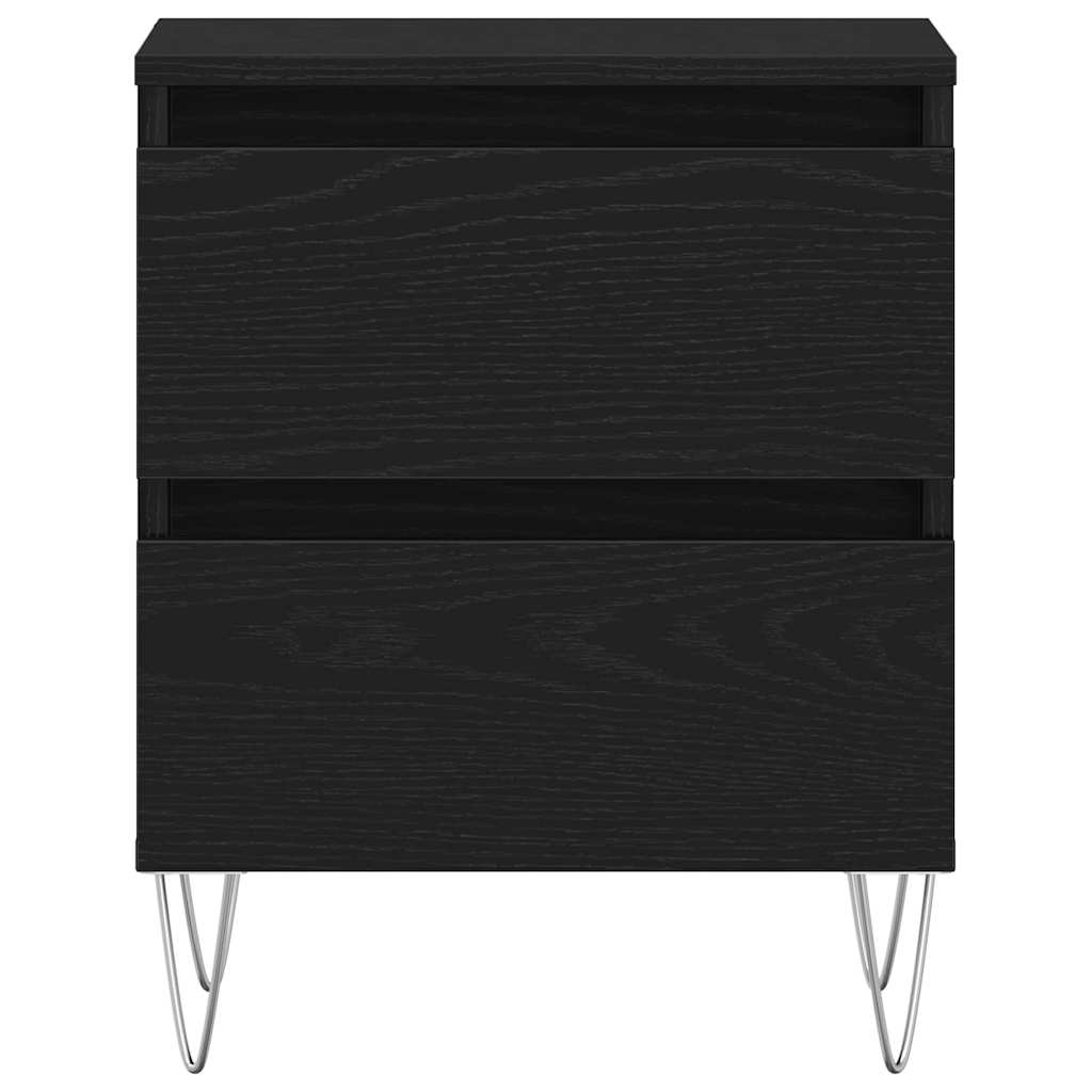 vidaXL Bedside Cabinet Black oak 40 x 35 x 50 cm Engineered Wood