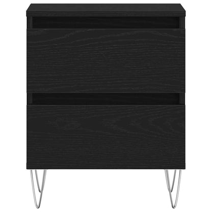 vidaXL Bedside Cabinet Black oak 40 x 35 x 50 cm Engineered Wood