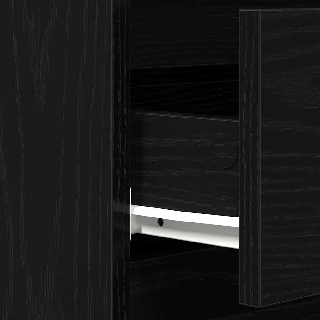 vidaXL Sideboard with Drawer Black Oak 60 x 35 x 70 cm Engineered Wood