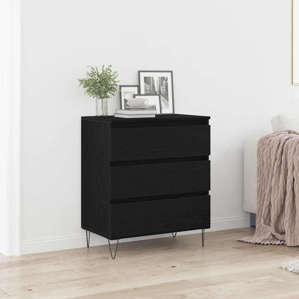 vidaXL Sideboard Black Oak 60 x 35 x 70 cm Engineered Wood