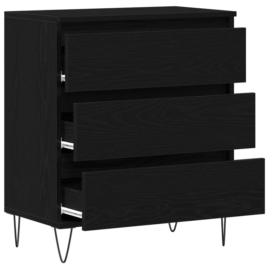vidaXL Sideboard with Drawer Black Oak 60 x 35 x 70 cm Engineered Wood