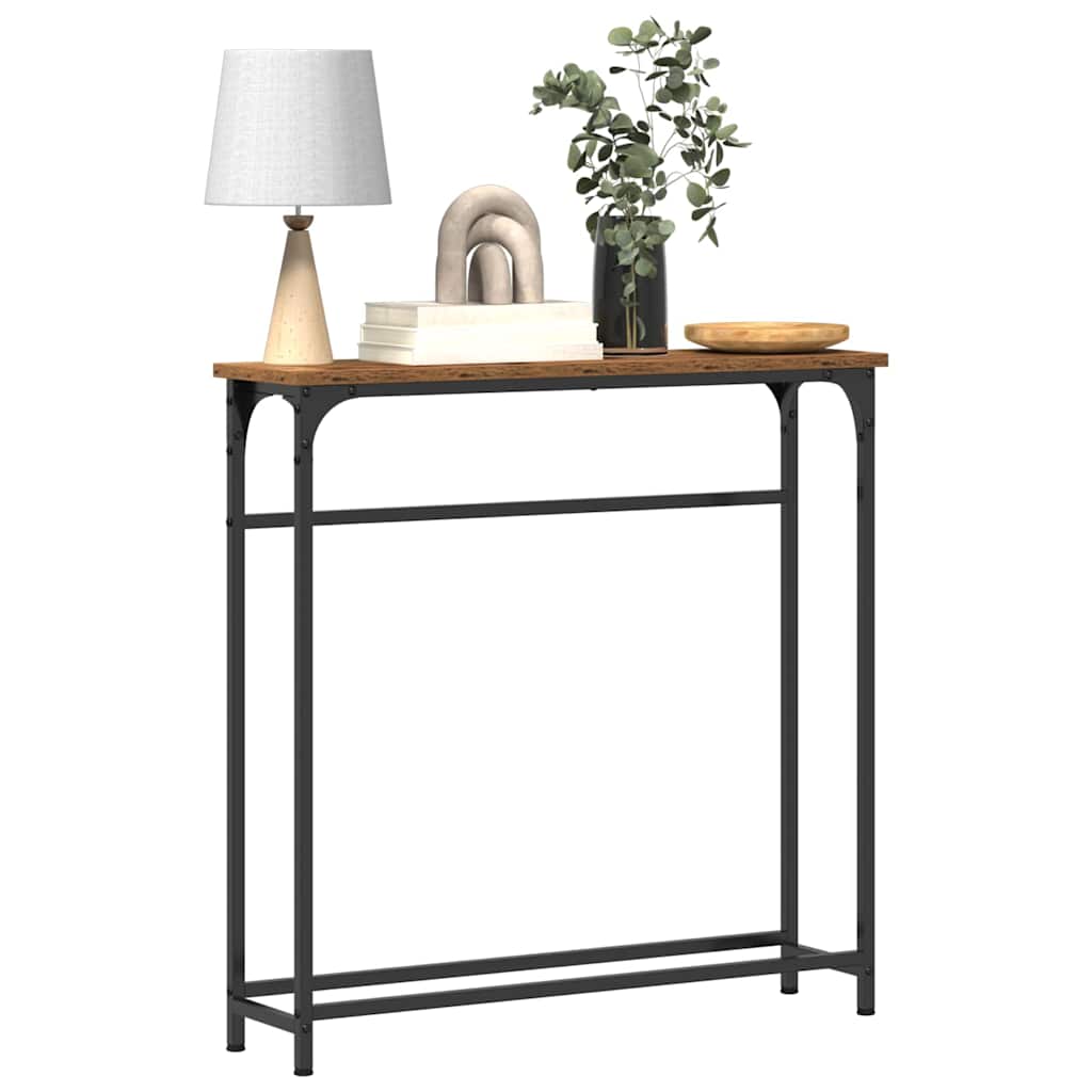 vidaXL Console Table Old Wood 75 x 19.5 x 75 cm Engineered Wood