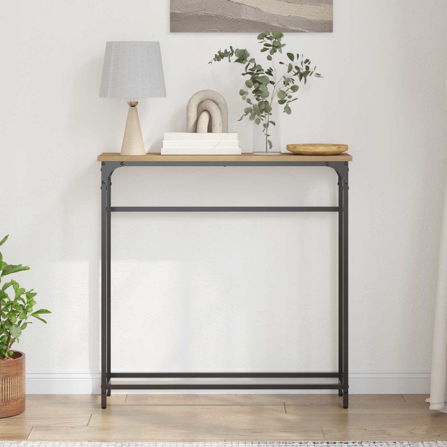 vidaXL Console Table Artisan Oak 75 x 19.5 x 75 cm Engineered Wood