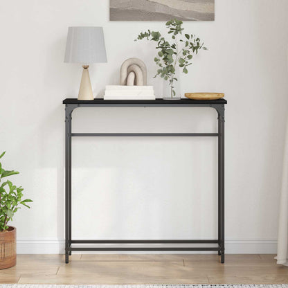 vidaXL Console Table Black Oak 75 x 19.5 x 75 cm Engineered Wood