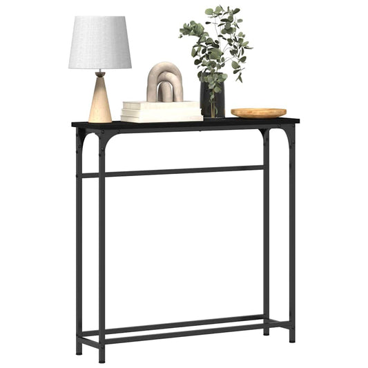 vidaXL Console Table Black Oak 75 x 19.5 x 75 cm Engineered Wood