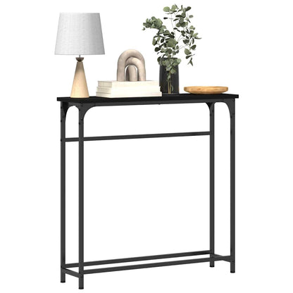 vidaXL Console Table Black Oak 75 x 19.5 x 75 cm Engineered Wood