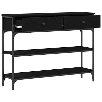 vidaXL Console Table Black Oak 100 x 25 x 75 cm Engineered Wood